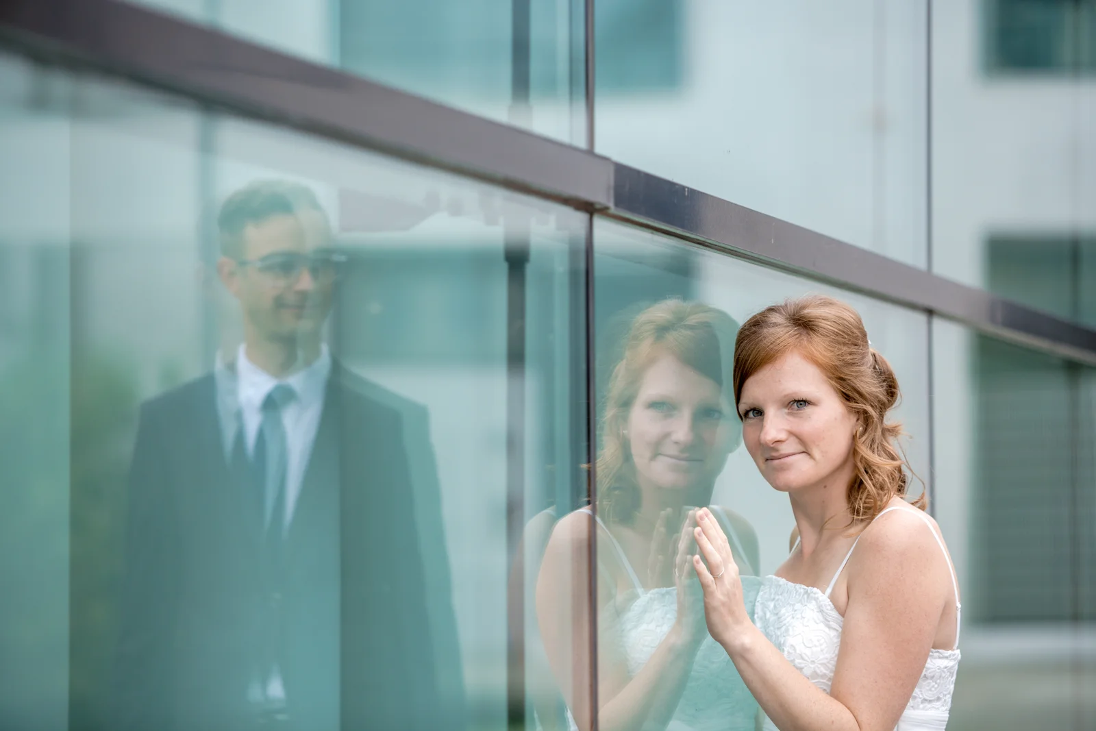 Virginie und Benjamin im Spiegelbild – Hochzeit von Virginie und Benjamin in Erfurt
