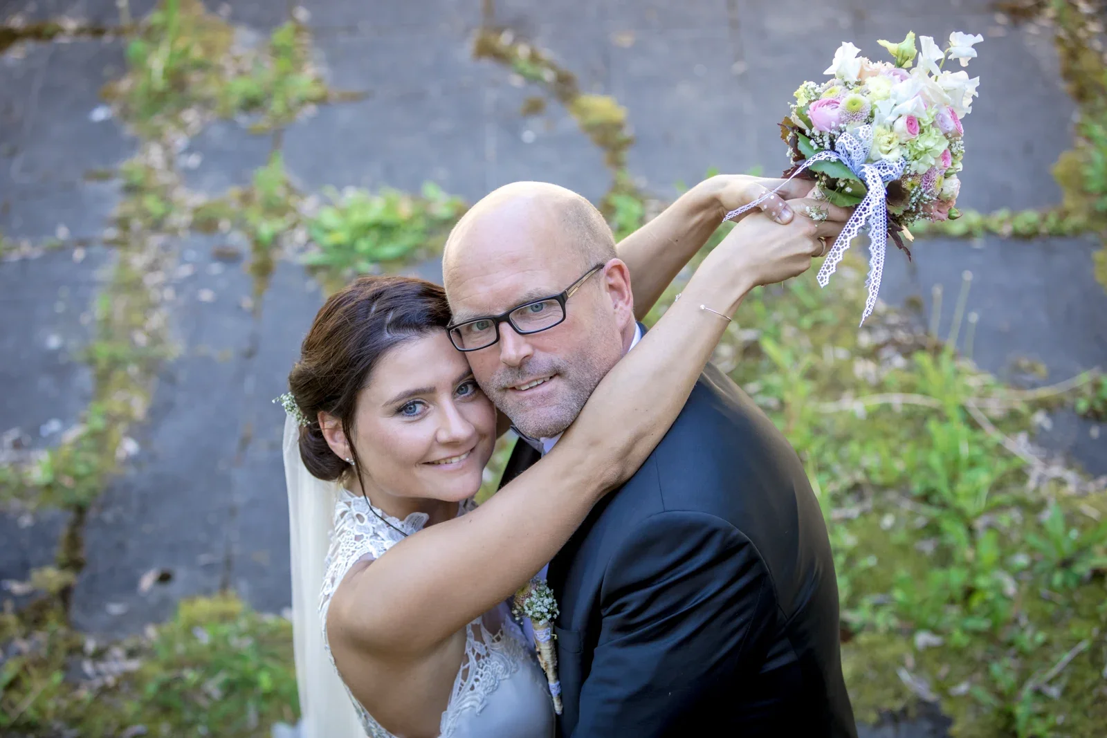 Katja und Ulrick von oben betrachtet – Hochzeit von Katja und Ulrick in Großrettbach