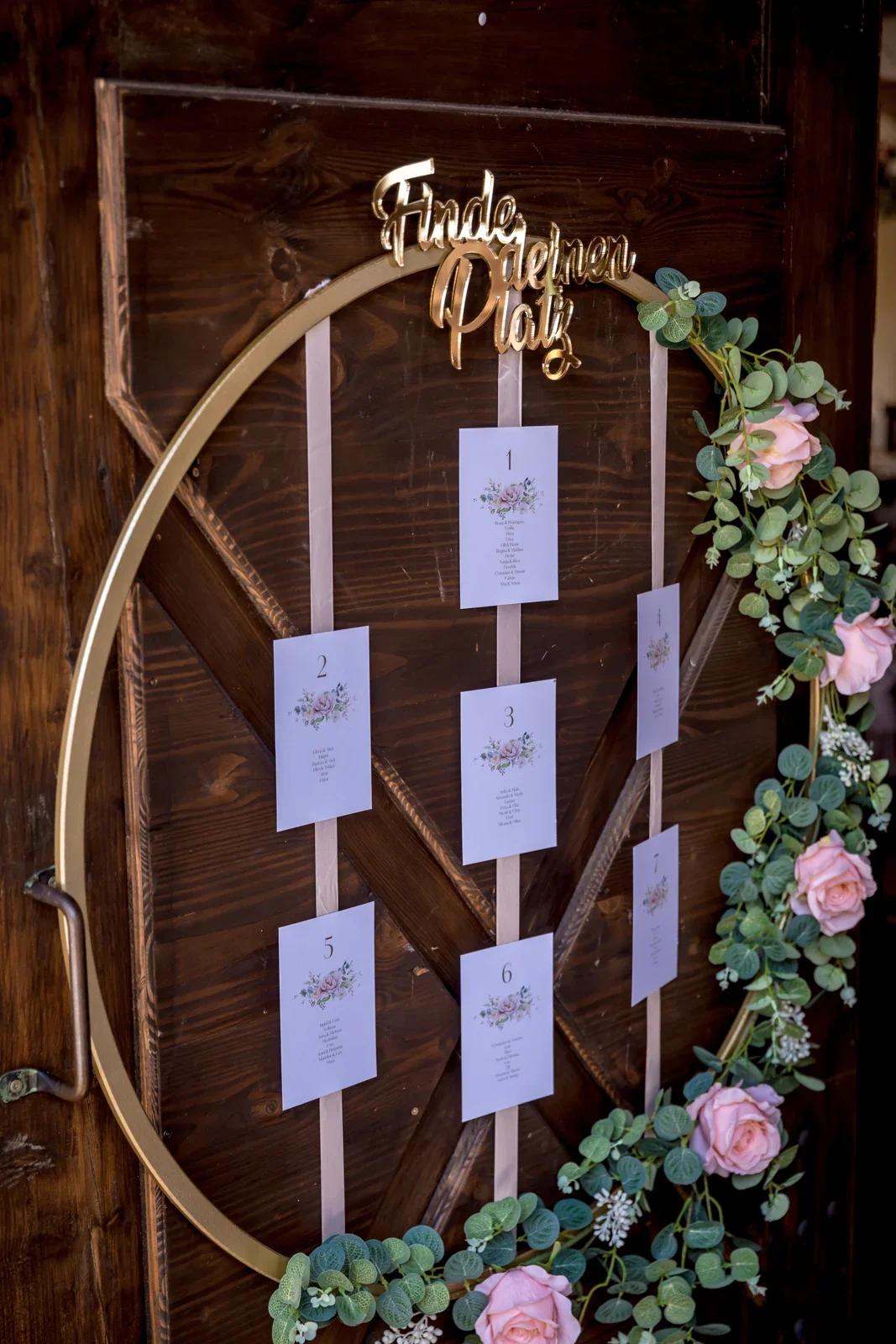 Die Tischordnung für die Feier – Hochzeit von Regina und Eik in Tonna und Dachwig