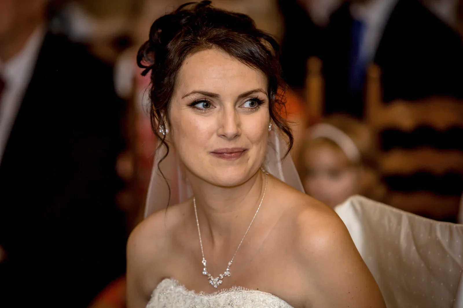 Sabine während der Trauung – Hochzeit von Sabine und Robert auf der Wartburg und in Gotha